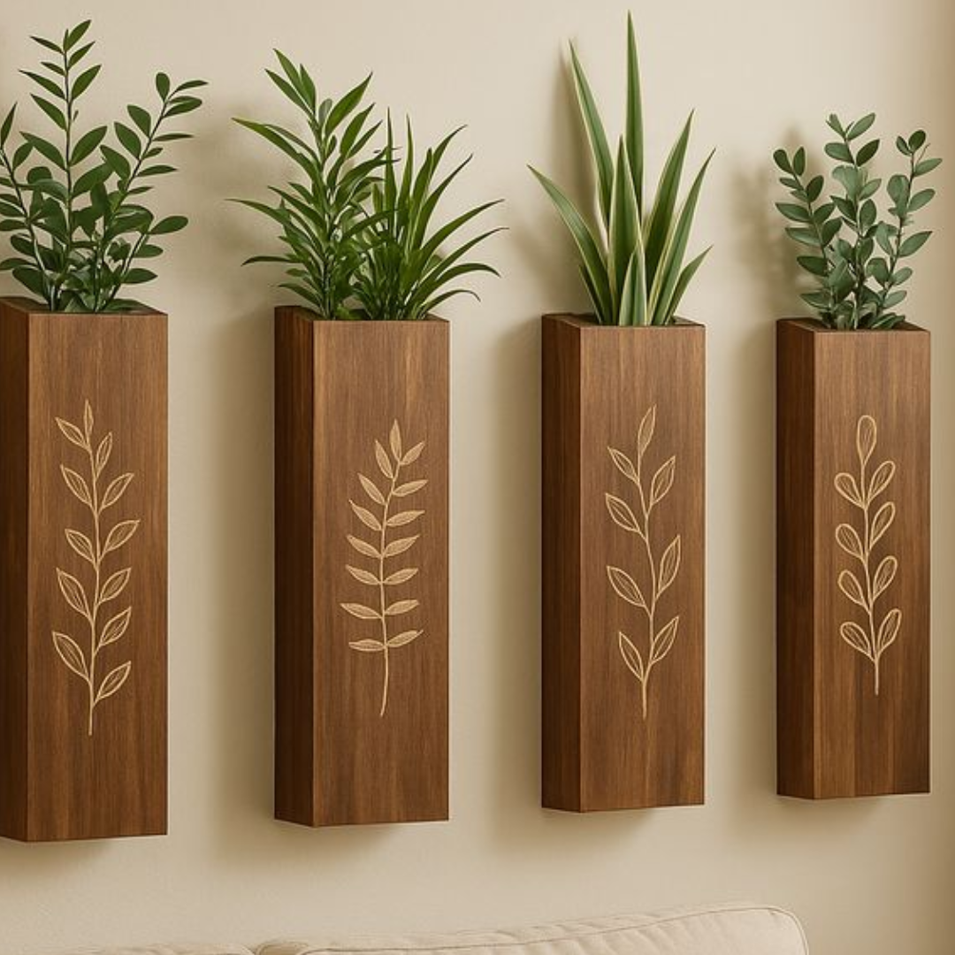 Wooden Wall Planter Set